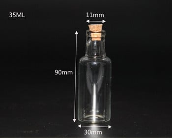 5 τμχ 12ml 15ml 25ml 35ml Γυάλινα Μπουκάλια Wishing Drifting Bottle Empty DIY Sample Storage Bors with Cork Stoppers Clear Containers