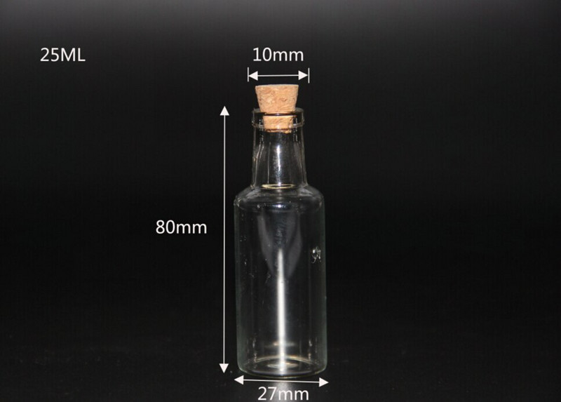 5 db 12 ml-es 15 ml-es 25 ml-es 35 ml-es üvegpalackok Wishing Drifting Bottle Üres barkácsminta tárolóedények parafa dugóval átlátszó tartályok