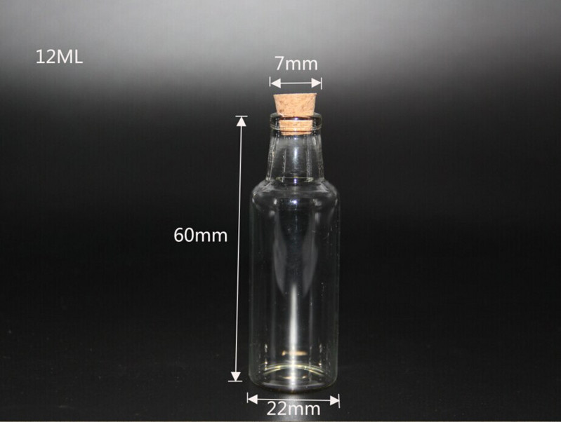 5 db 12 ml-es 15 ml-es 25 ml-es 35 ml-es üvegpalackok Wishing Drifting Bottle Üres barkácsminta tárolóedények parafa dugóval átlátszó tartályok