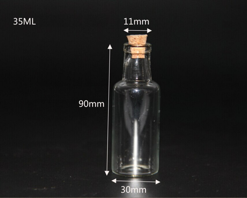 5 db 12 ml-es 15 ml-es 25 ml-es 35 ml-es üvegpalackok Wishing Drifting Bottle Üres barkácsminta tárolóedények parafa dugóval átlátszó tartályok