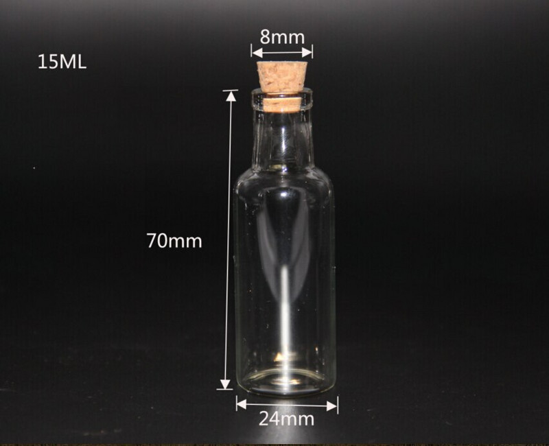 5 db 12 ml-es 15 ml-es 25 ml-es 35 ml-es üvegpalackok Wishing Drifting Bottle Üres barkácsminta tárolóedények parafa dugóval átlátszó tartályok