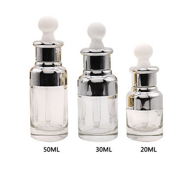 1 vnt. stiklinis buteliukas aromaterapinis skystas lašintuvas eteriniam baziniam aliejui Pipetės buteliukai Pildomi 20-50ml aukštos kokybės
