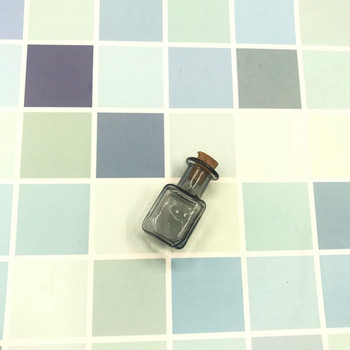 10 τμχ Μίνι τετράγωνο σχήμα Μίγμα χρωμάτων Γυάλινα μπουκάλια με πώμα από φελλό Μικρά συρόμενα μπουκάλια ευχών DIY μενταγιόν Γυάλινα βάζα μπουκαλιών