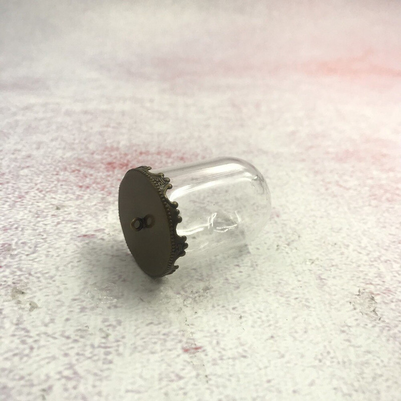 5 vnt. / siunta 35x25 mm varpelio stiklainiai vamzdžio formos stiklinis gaublys burbulas su 7 spalvų pagrindo stiklu noro buteliuko karoliai stiklo dangtelis kupolo dangtelis