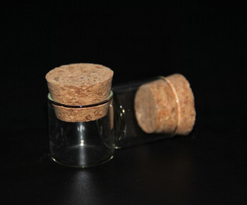 8 ΤΕΜ 24*25mm 5ml Mini Empty 2 Ανοιχτές γυάλινες διαφανείς φιάλες με πώμα από φελλό Γυάλινα φιαλίδια Βάζα Μπουκάλια αποθήκευσης Βάζα δοκιμαστικού σωλήνα