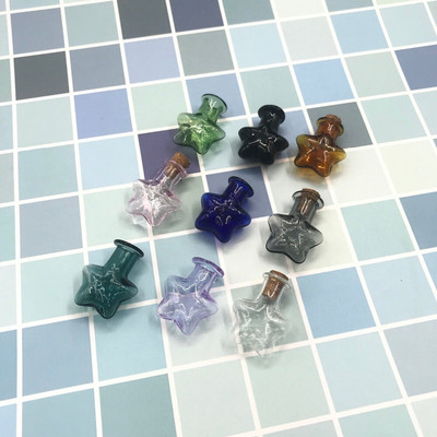 10 KOM Zvjezdica u obliku 9 boja Mini staklene prazne staklenke za uzorke Boca želja Prazne bočice za pohranu DIY privjesci Pluteni čep Uređenje doma