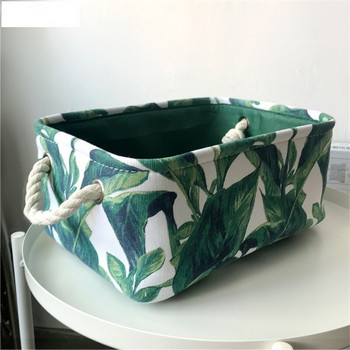 Leaf Print Canvas Sundries Καλάθι ρούχων Μεγάλης χωρητικότητας Τσάντα αποθήκευσης βρώμικα ρούχα Οργανωτές Αποθήκευση Παιδικό παιχνίδι Αποθήκευση στο σπίτι