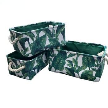 Leaf Print Canvas Sundries Καλάθι ρούχων Μεγάλης χωρητικότητας Τσάντα αποθήκευσης βρώμικα ρούχα Οργανωτές Αποθήκευση Παιδικό παιχνίδι Αποθήκευση στο σπίτι