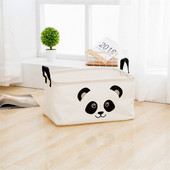 Animacinių filmų „Panda“ medvilninis skalbinių laikymo krepšelis Įvairios prekės Drabužių laikymo krepšys Stalas Vietą taupantys krepšiai žaislams