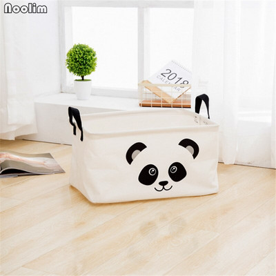 Animacinių filmų „Panda“ medvilninis skalbinių laikymo krepšelis Įvairios prekės Drabužių laikymo krepšys Stalas Vietą taupantys krepšiai žaislams