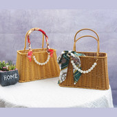 Rattan hordozható ajándékdoboz szövés születésnapi kísérő ajándékdoboz üres doboz szalma gyümölcskosár tároló kosarak esküvői kellékek