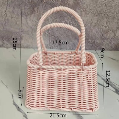 Rattan hordozható ajándékdoboz szövés születésnapi kísérő ajándékdoboz üres doboz szalma gyümölcskosár tároló kosarak esküvői kellékek