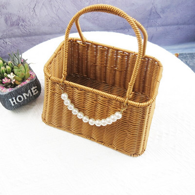 Rattan hordozható ajándékdoboz szövés születésnapi kísérő ajándékdoboz üres doboz szalma gyümölcskosár tároló kosarak esküvői kellékek