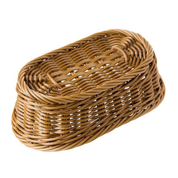 Овална плетена кошница Кошница за хляб Кошница за сервиране Кошница за съхранение на храна Плодове Козметика Плот за маса 11 инча