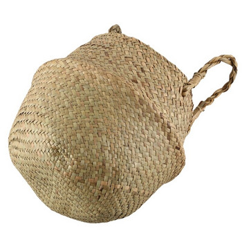 Seagrass Wickerwork Basket Rattan Πτυσσόμενη κρεμαστή γλάστρα Ζαρντινιέρη Υφαντά βρώμικα εμπόδια ρούχων Καλάθι αποθήκευσης Μέγεθος διακόσμησης σπιτιού