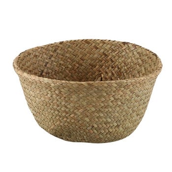 Seagrass Wickerwork Basket Rattan Πτυσσόμενη κρεμαστή γλάστρα Ζαρντινιέρη Υφαντά βρώμικα εμπόδια ρούχων Καλάθι αποθήκευσης Μέγεθος διακόσμησης σπιτιού