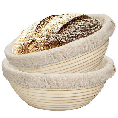 2 Packs 9 Inch Bread Proofing Basket - Baking Dough Bowl Gifts for Bakers Proving Baskets for Sourdough Lame Bread Slashing Scra