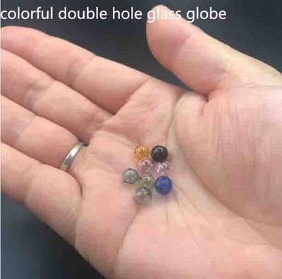 6 mm-es Mini Lightbulb Glass Globe buborék kerek golyó dupla lyukú üveggömb fiolával függő üvegpalack nyaklánc kiegészítők 10db
