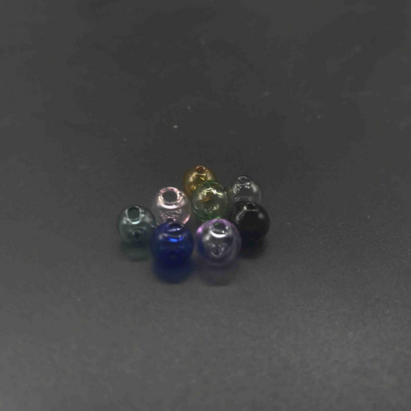 6 mm-es Mini Lightbulb Glass Globe buborék kerek golyó dupla lyukú üveggömb fiolával függő üvegpalack nyaklánc kiegészítők 10db