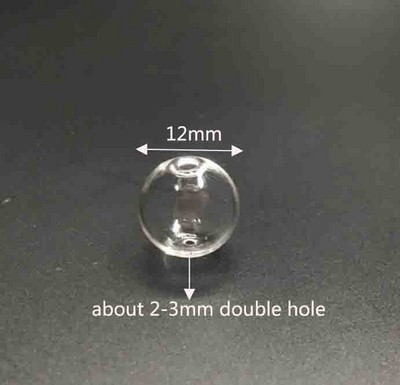 12mm mix színű Glass Globe golyó dupla lyukkal üveggömb alakú fiola medál parfüm olaj üveg kívánságpalack nyaklánc kiegészítők 10db