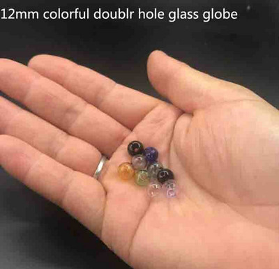 12mm mix színű Glass Globe golyó dupla lyukkal üveggömb alakú fiola medál parfüm olaj üveg kívánságpalack nyaklánc kiegészítők 10db