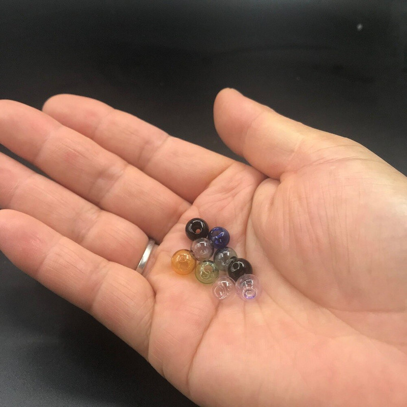 12mm mix színű Glass Globe golyó dupla lyukkal üveggömb alakú fiola medál parfüm olaj üveg kívánságpalack nyaklánc kiegészítők 10db