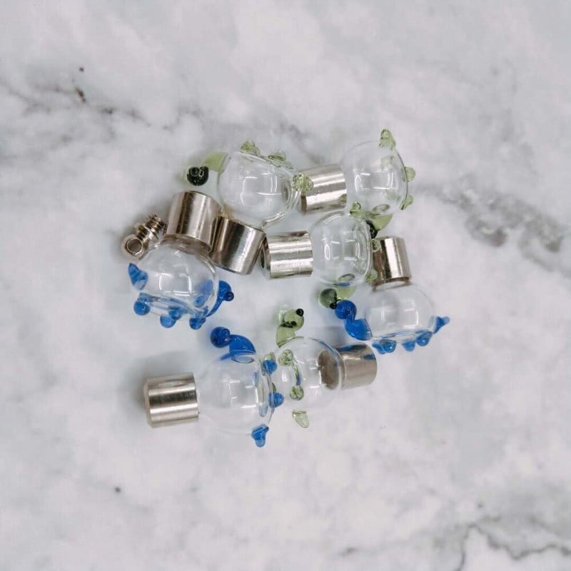 10 vnt/sl. mielas vėžlys SCREW CAP stiklo buteliuko pakabukas Wish Bottle Kvepalų eterinio aliejaus žavesio pavadinimas ant ryžių meno stiklo buteliuko pakabuko