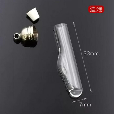10db Mix alakú üveg fiola medál arany/ezüst kupak üveg medál kívánság üveg palack medál nyaklánc medál neve rizses üvegeken