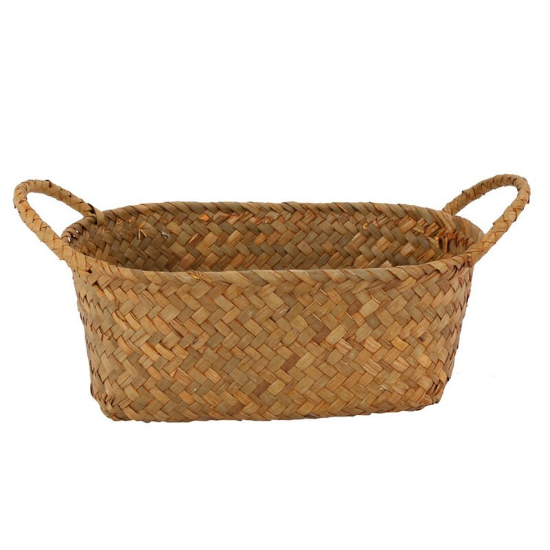 2X fonott fonott tároló kosár konyhához, kézzel készített gyümölcstál rattan piknik élelmiszer cipós konténer tok kicsi