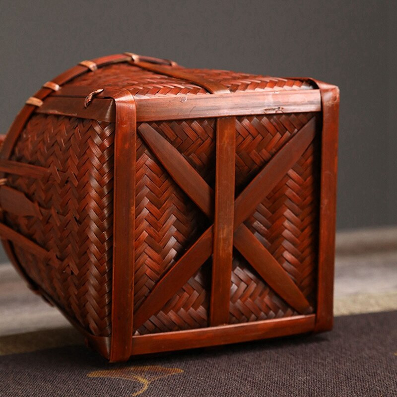 Coș de depozitare din bambus natural Coș cu flori de nuntă pentru fete. Coș de țesut manual din bambus