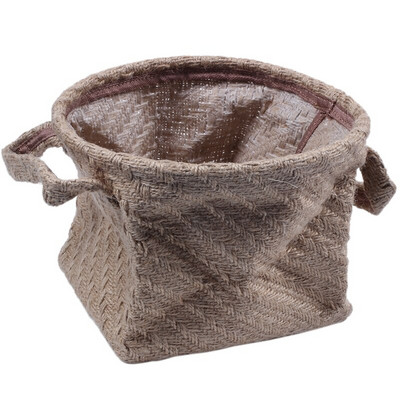 Pletena košara za pohranu Konop od konoplje Posuda za cvijeće Prljava odjeća Korpa za rublje s ručkama Uredsko stolno računalo Organizator Kutija za sitnice