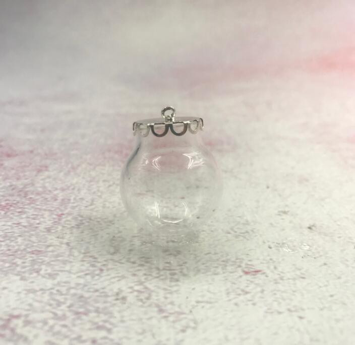 10 buc/lot 25x15mm glob de sticlă 6 culori set de bază din dantelă pandantiv flacon de sticlă capac de sticlă cupolă sticla craft colier pandantiv farmec drăguț