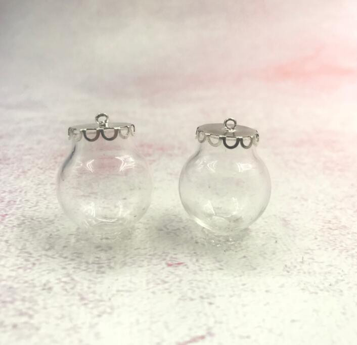 10 buc/lot 25x15mm glob de sticlă 6 culori set de bază din dantelă pandantiv flacon de sticlă capac de sticlă cupolă sticla craft colier pandantiv farmec drăguț