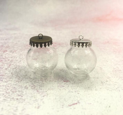 5 vnt. / siunta 25x15 mm Stiklinis gaublys sidabrinis/bronzinis/rožinis auksas/auksinis/juodo pagrindo stiklinis buteliukas pakabukas stiklinis buteliukas pakabukas stiklinis kupolo dangtelis