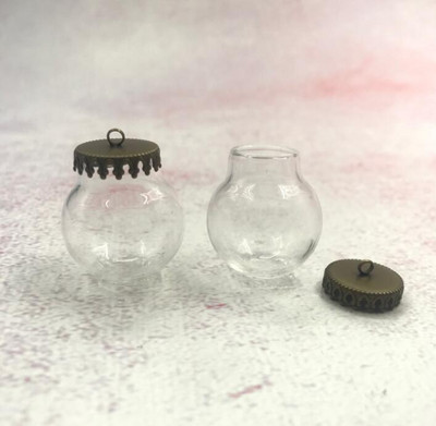 5 vnt. / siunta 25x15 mm Stiklinis gaublys sidabrinis/bronzinis/rožinis auksas/auksinis/juodo pagrindo stiklinis buteliukas pakabukas stiklinis buteliukas pakabukas stiklinis kupolo dangtelis