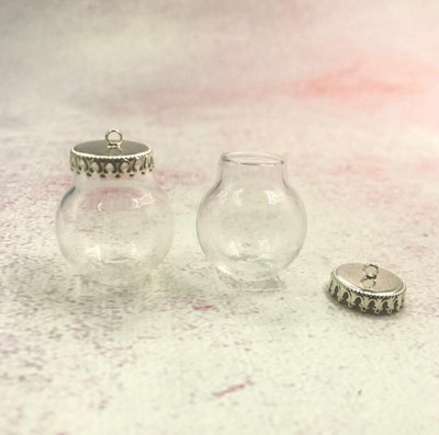 5 vnt. / siunta 25x15 mm Stiklinis gaublys sidabrinis/bronzinis/rožinis auksas/auksinis/juodo pagrindo stiklinis buteliukas pakabukas stiklinis buteliukas pakabukas stiklinis kupolo dangtelis