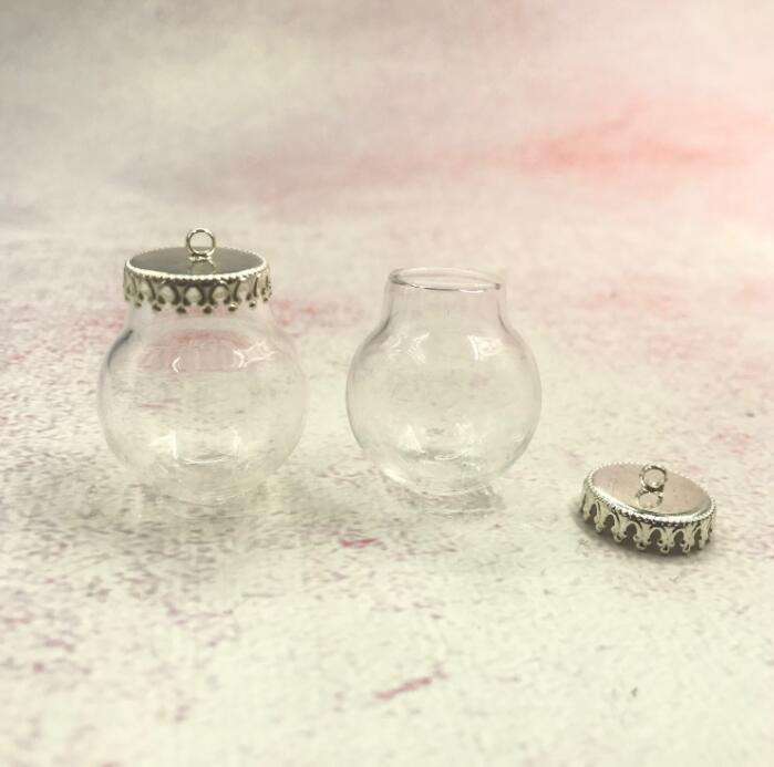 5 vnt. / siunta 25x15 mm Stiklinis gaublys sidabrinis/bronzinis/rožinis auksas/auksinis/juodo pagrindo stiklinis buteliukas pakabukas stiklinis buteliukas pakabukas stiklinis kupolo dangtelis