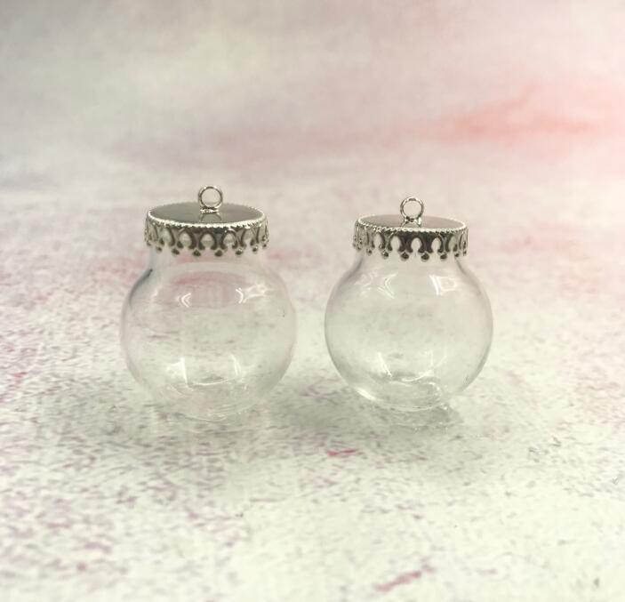 5 vnt. / siunta 25x15 mm Stiklinis gaublys sidabrinis/bronzinis/rožinis auksas/auksinis/juodo pagrindo stiklinis buteliukas pakabukas stiklinis buteliukas pakabukas stiklinis kupolo dangtelis