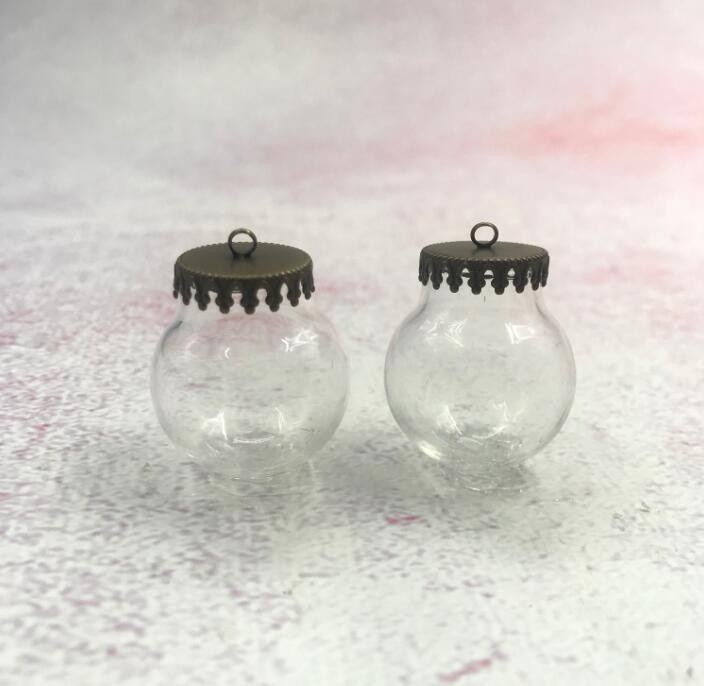 5 vnt. / siunta 25x15 mm Stiklinis gaublys sidabrinis/bronzinis/rožinis auksas/auksinis/juodo pagrindo stiklinis buteliukas pakabukas stiklinis buteliukas pakabukas stiklinis kupolo dangtelis