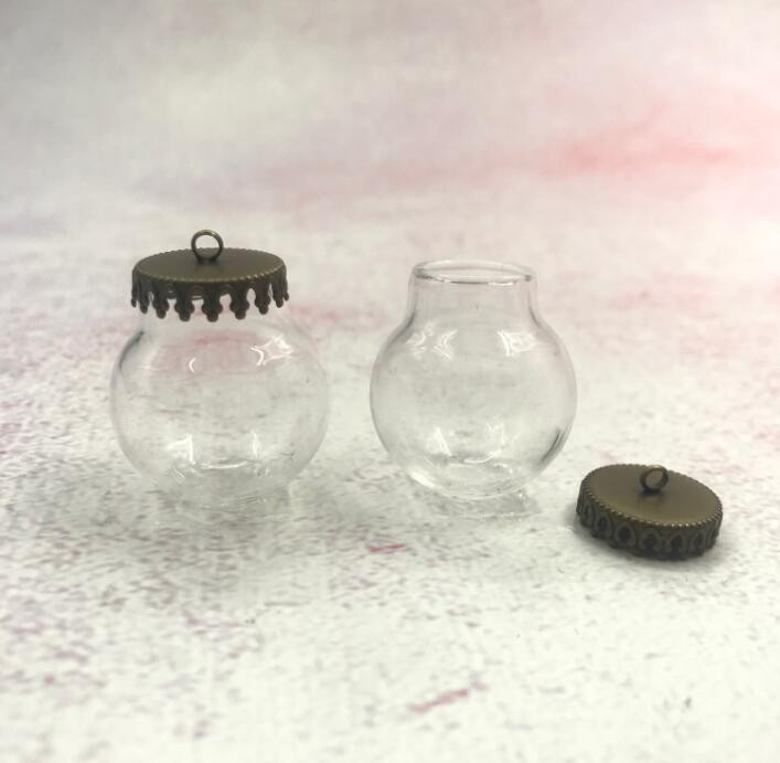 5 vnt. / siunta 25x15 mm Stiklinis gaublys sidabrinis/bronzinis/rožinis auksas/auksinis/juodo pagrindo stiklinis buteliukas pakabukas stiklinis buteliukas pakabukas stiklinis kupolo dangtelis