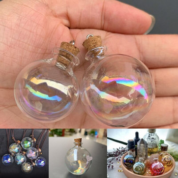 8X Rainbow Glass Bottles Mini Potion Bottle Cork Glass Vials Wedding DIY Drift Bottle Wishing Bottle Bottle Perfume Car μενταγιόν