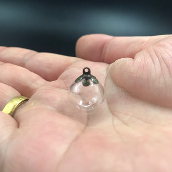 5 τμχ 12mm Mini Globe Glass Μπουκάλι ευχών μενταγιόν φιαλίδιο με καπάκι Στρογγυλή μπάλα γυαλί Bubble Wish κρεμαστό αξεσουάρ μόδας κολιέ