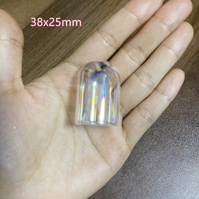 10X Rainbow mini cső csengő tégelyek üveggömb buborék fedő domediy üveg kívánságüveg fiola medál nyaklánc dekor babaház játék