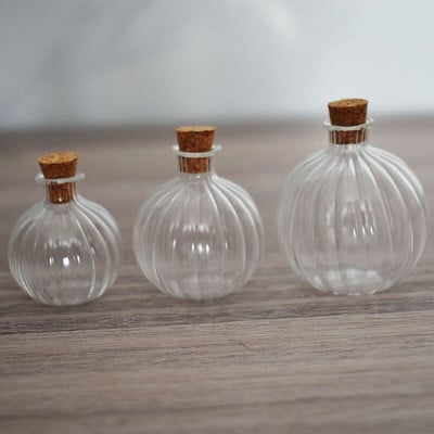 5X karácsonyi sütőtök formájú kívánságpalackok váza átlátszó üvegpalackok fiolák ünnepi esküvőhöz Lakberendezési ajándékok Babaház játék