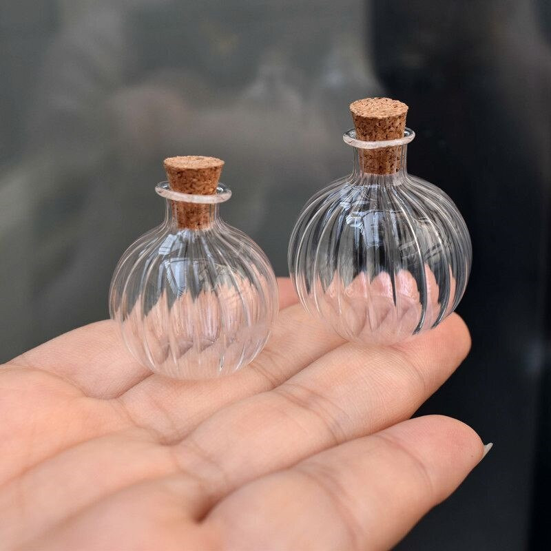 5X karácsonyi sütőtök formájú kívánságpalackok váza átlátszó üvegpalackok fiolák ünnepi esküvőhöz Lakberendezési ajándékok Babaház játék