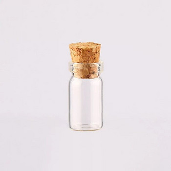 20 τεμ. Μίνι γυάλινα μπουκάλια 0,5 ml άδεια βάζα δειγμάτων με πλαστικά / σιλικόνη / πώματα φελλού για DIY Craft Decoration Μπουκάλι αποθήκευσης