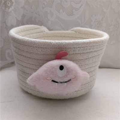 15X9CM mini játéktároló kosár pamut kötél szőtt egyéb termékek szervező tartály gyerekeknek baba gyerekjátékok