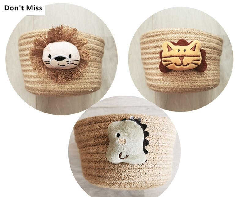 15X9CM mini játéktároló kosár pamut kötél szőtt egyéb termékek szervező tartály gyerekeknek baba gyerekjátékok