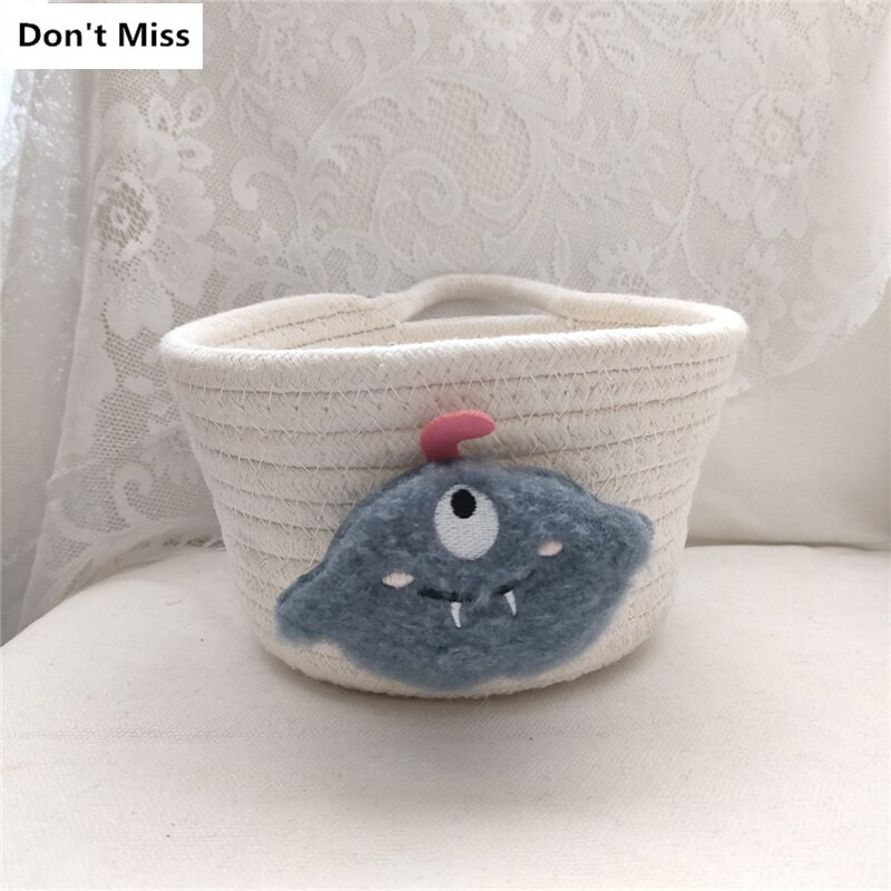 15X9CM mini játéktároló kosár pamut kötél szőtt egyéb termékek szervező tartály gyerekeknek baba gyerekjátékok