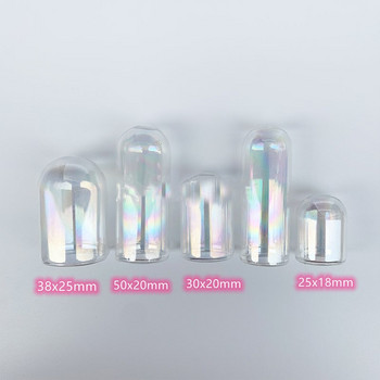 8X 25x18 30x20 38x25 50x20mm Rainbow Hollow Tube Bell Φιαλίδιο γυάλινα βάζα Μπουκάλι γυάλινα φιαλίδια κρεμαστό γυάλινο μπουκάλι κοσμήματα ευρήματα